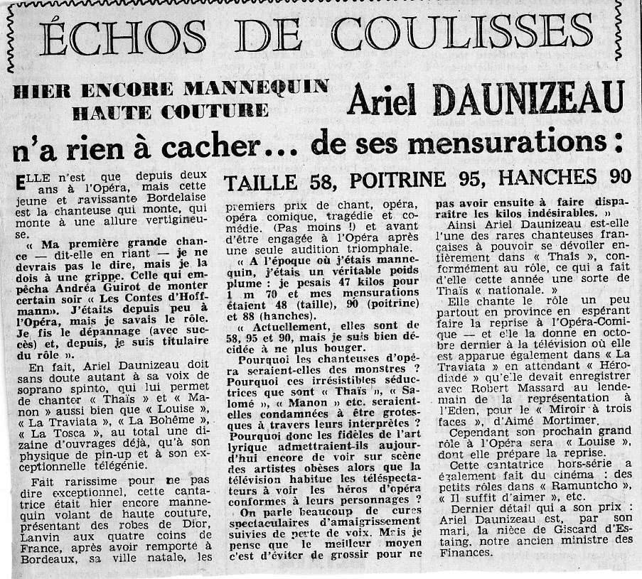 Ariel Daunizeau - 1967 Echos de Coulisses