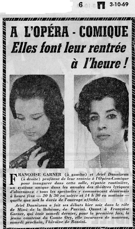 Ariel Daunizeau - La Bohème - L'Aurore octobre 1969