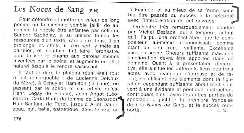 Ariel Daunizeau - Noces de Sang Angers novembre 1968