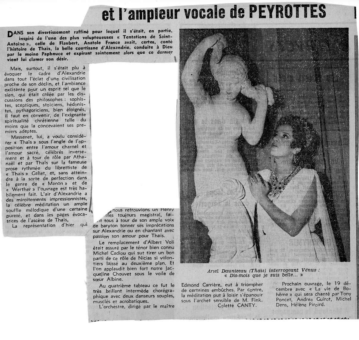 Ariel Daunizeau Thaïs La vie stéphanoise 6 decembre 1966